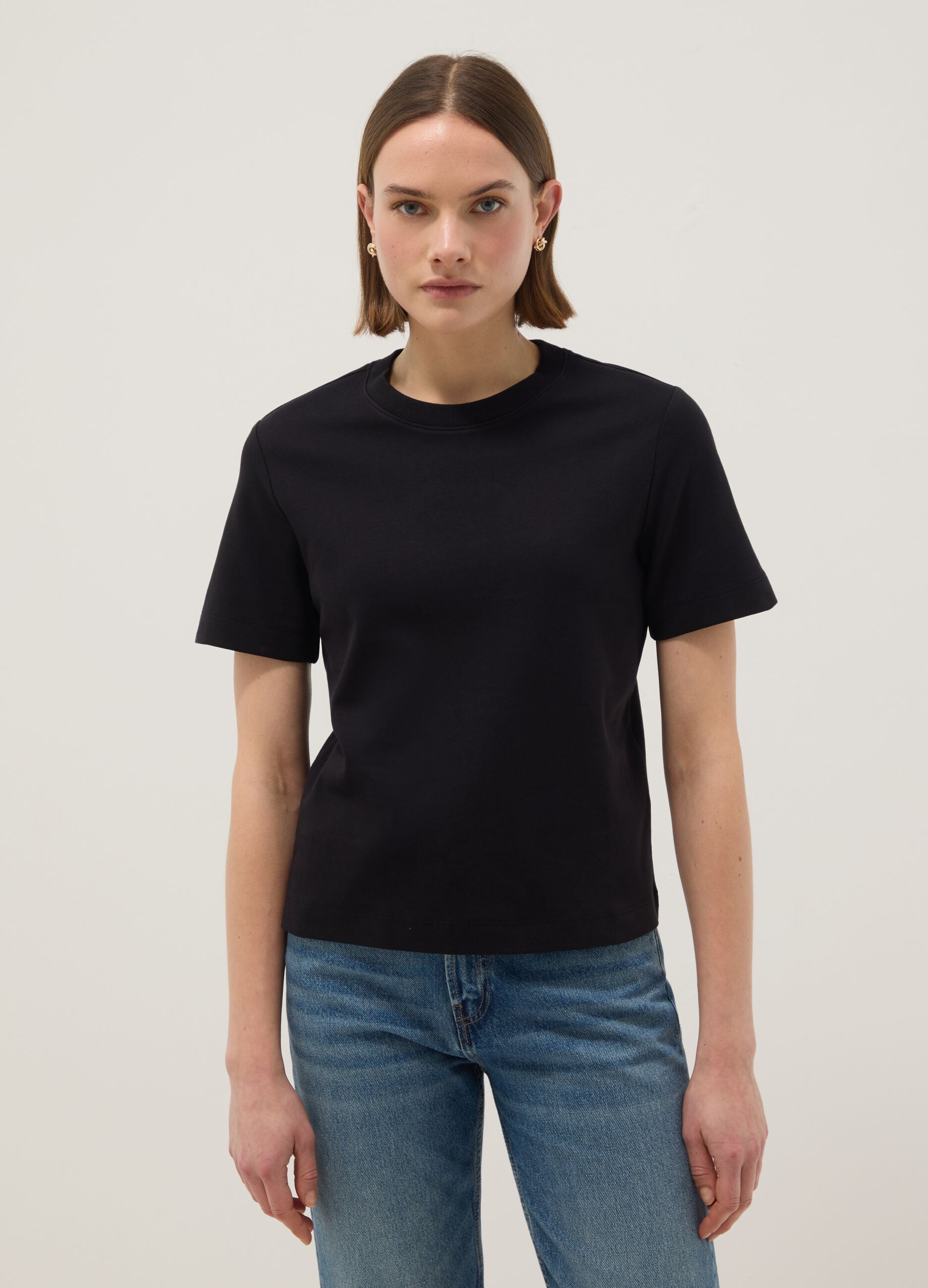 Relaxed fit black pure cotton T-shirt