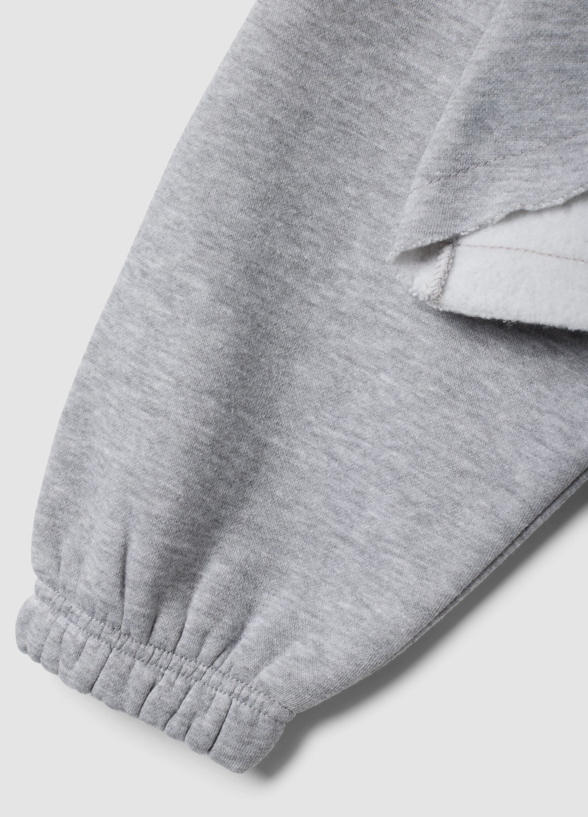 Grey cropped cotton-blend sweatshirt