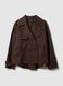 Brown pure cotton regular fit jacket with buttons_4