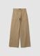 Jeans denim beige wide leg in puro cotone_0