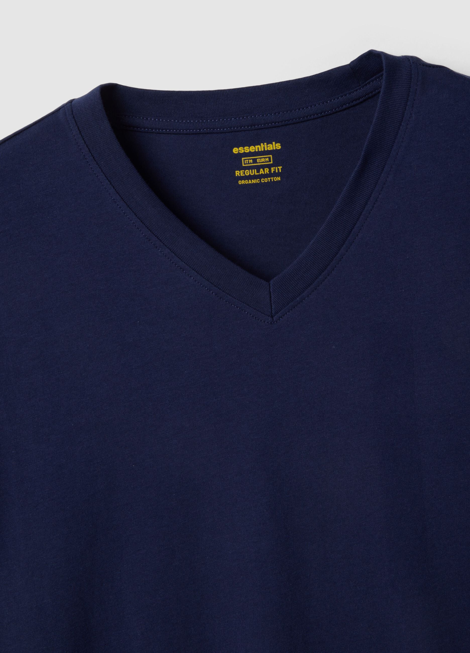 Blue pure cotton regular fit T-shirt