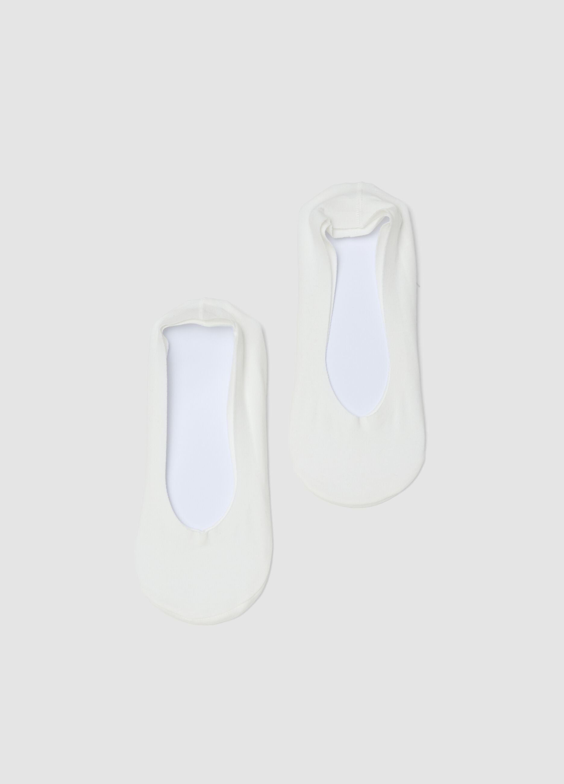 Two-pack white invisible cotton blend socks