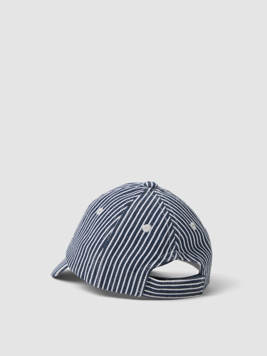 Boys&rsquo; pure cotton multicolour striped baseball cap_1