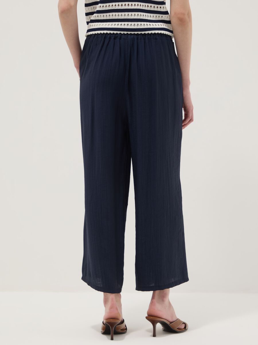 Blue palazzo trousers in a viscose blend, regular fit_2