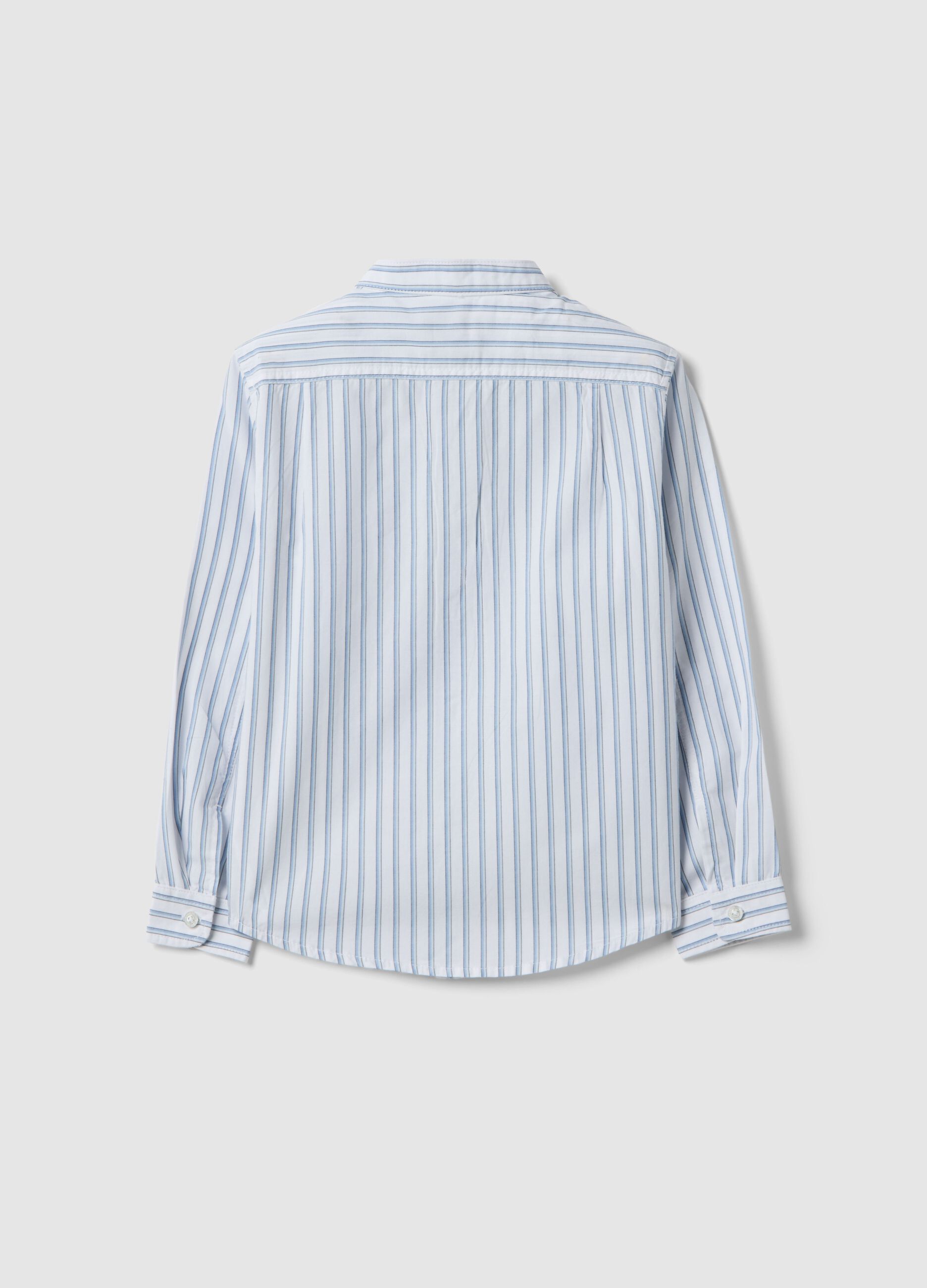 Boys' multicolour striped pure cotton shirt in regular fit