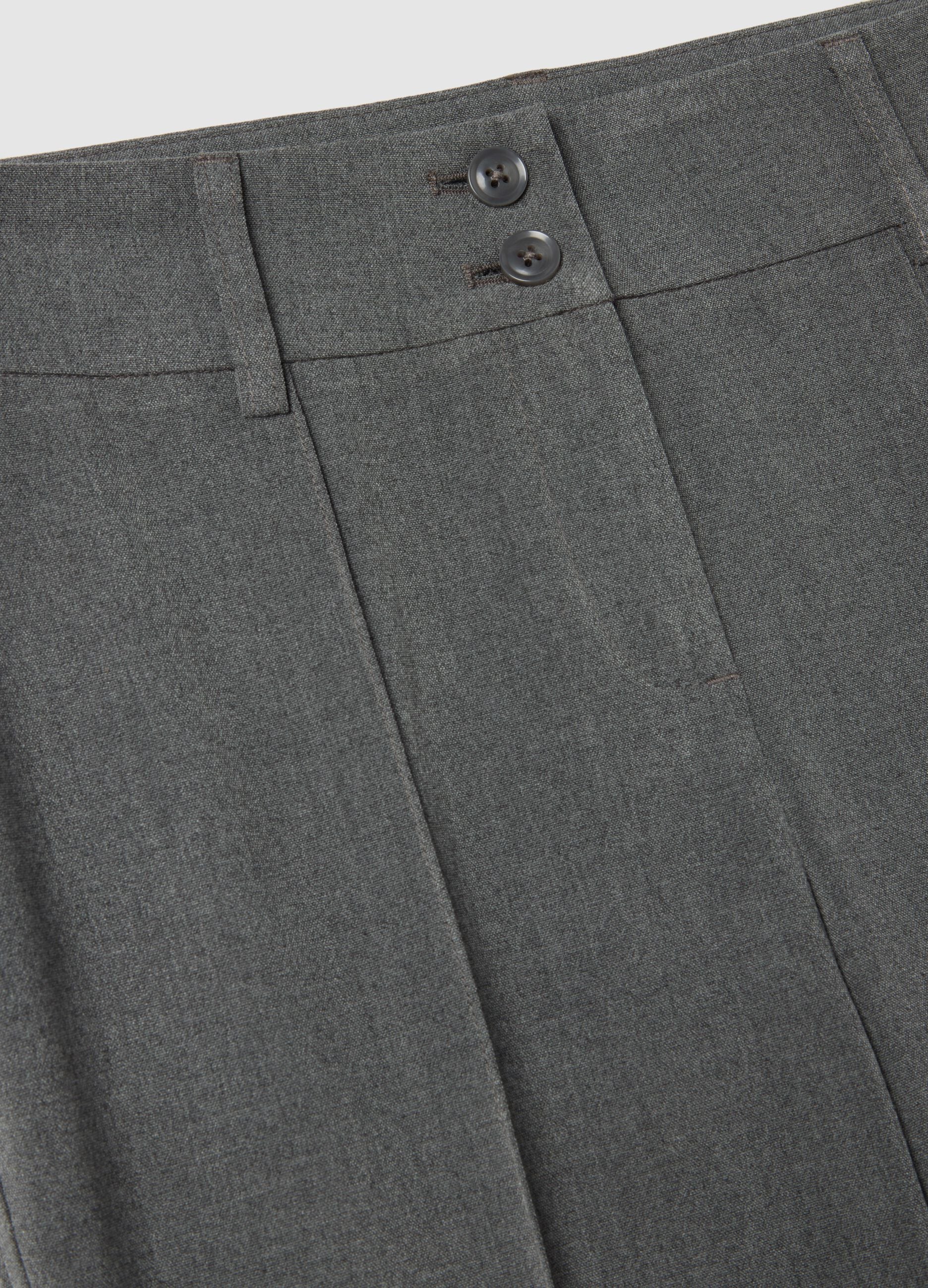 Grey Stretch Flare Fit Trousers