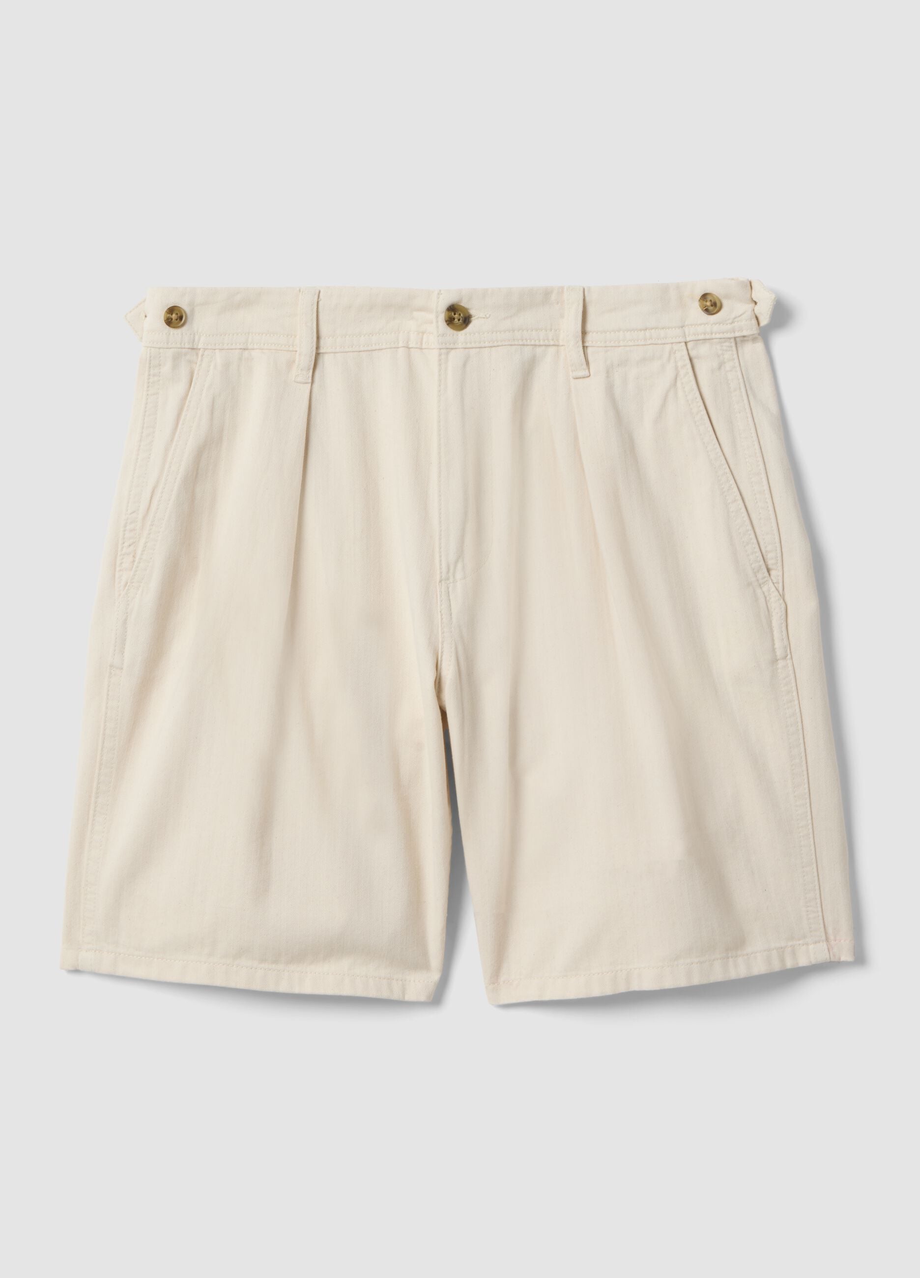 Beige pure cotton chino shorts, regular fit