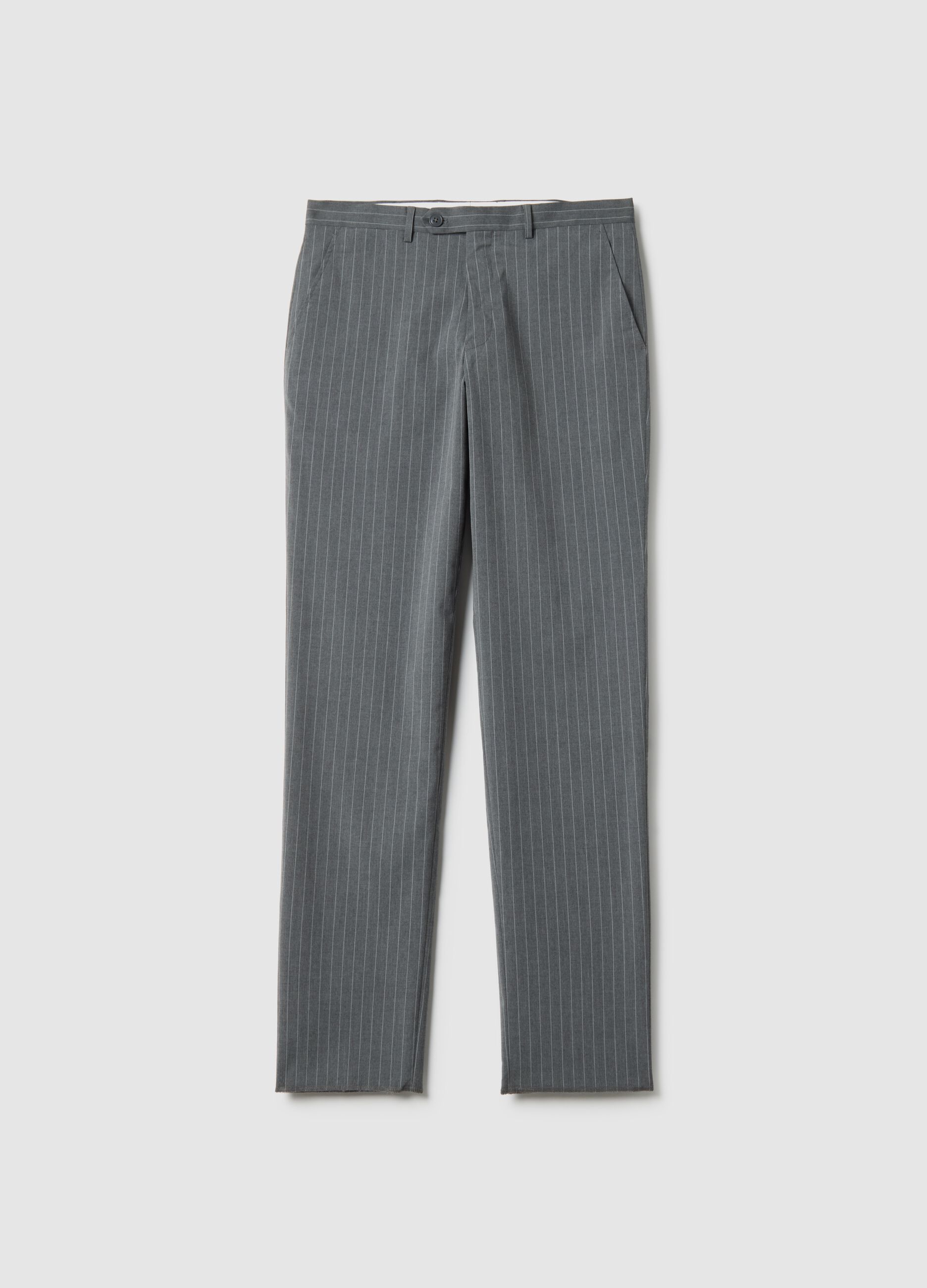 Grey Pinstripe Regular Fit Suit