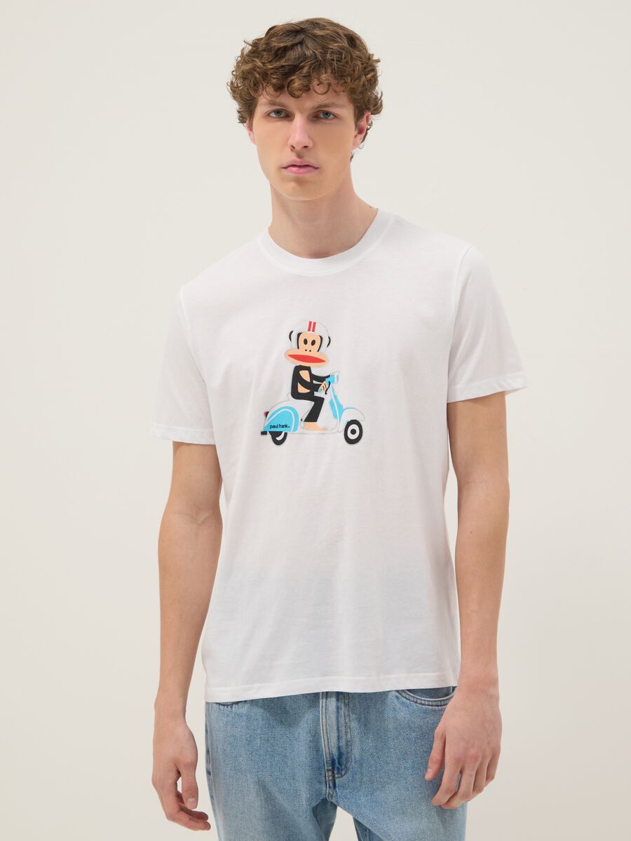 White Paul Frank print T-shirt in pure cotton, regular fit_0