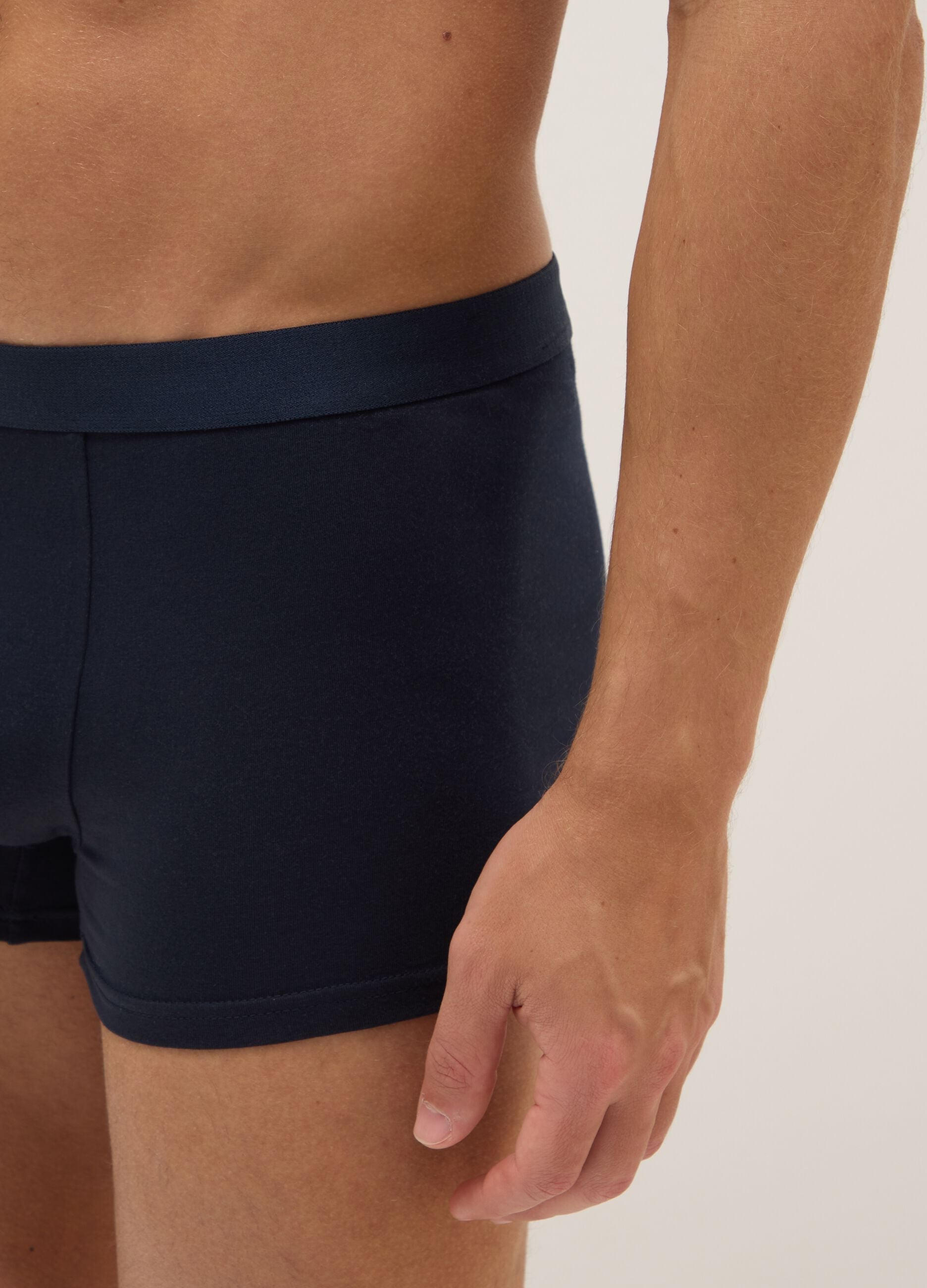 Tripack men's boxer shorts in stretch cotton blue regular fit