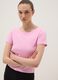 Pink pure cotton T-shirt with crew neck_0