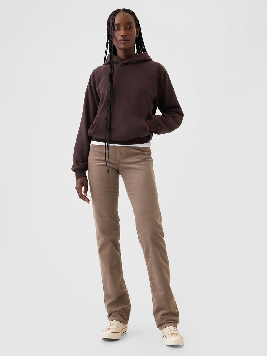 Straight high-rise trousers in corduroy_0