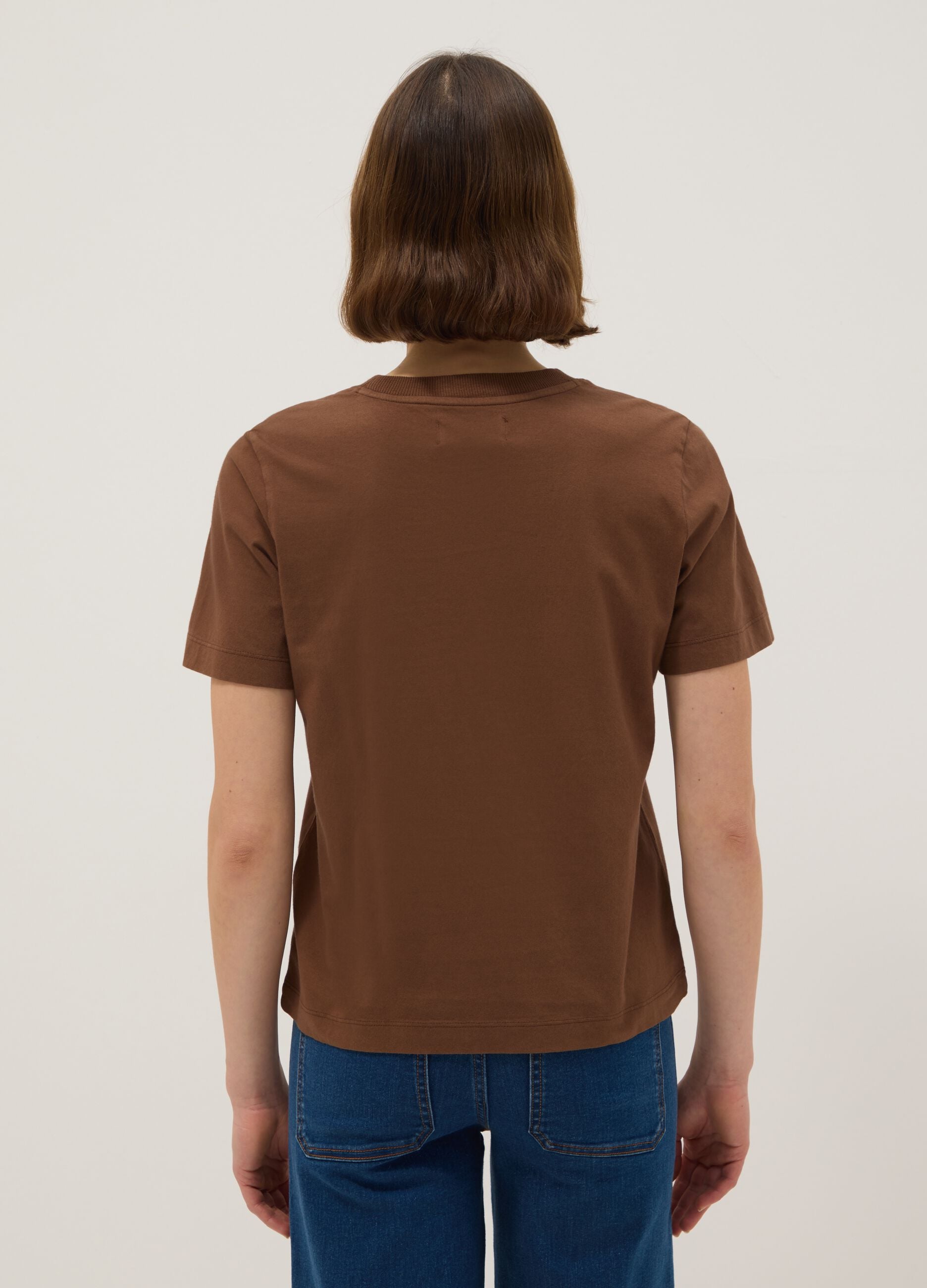 Brown pure cotton T-shirt