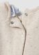 Beige organic stretch cotton sleepsuit with buttons for baby girl_3