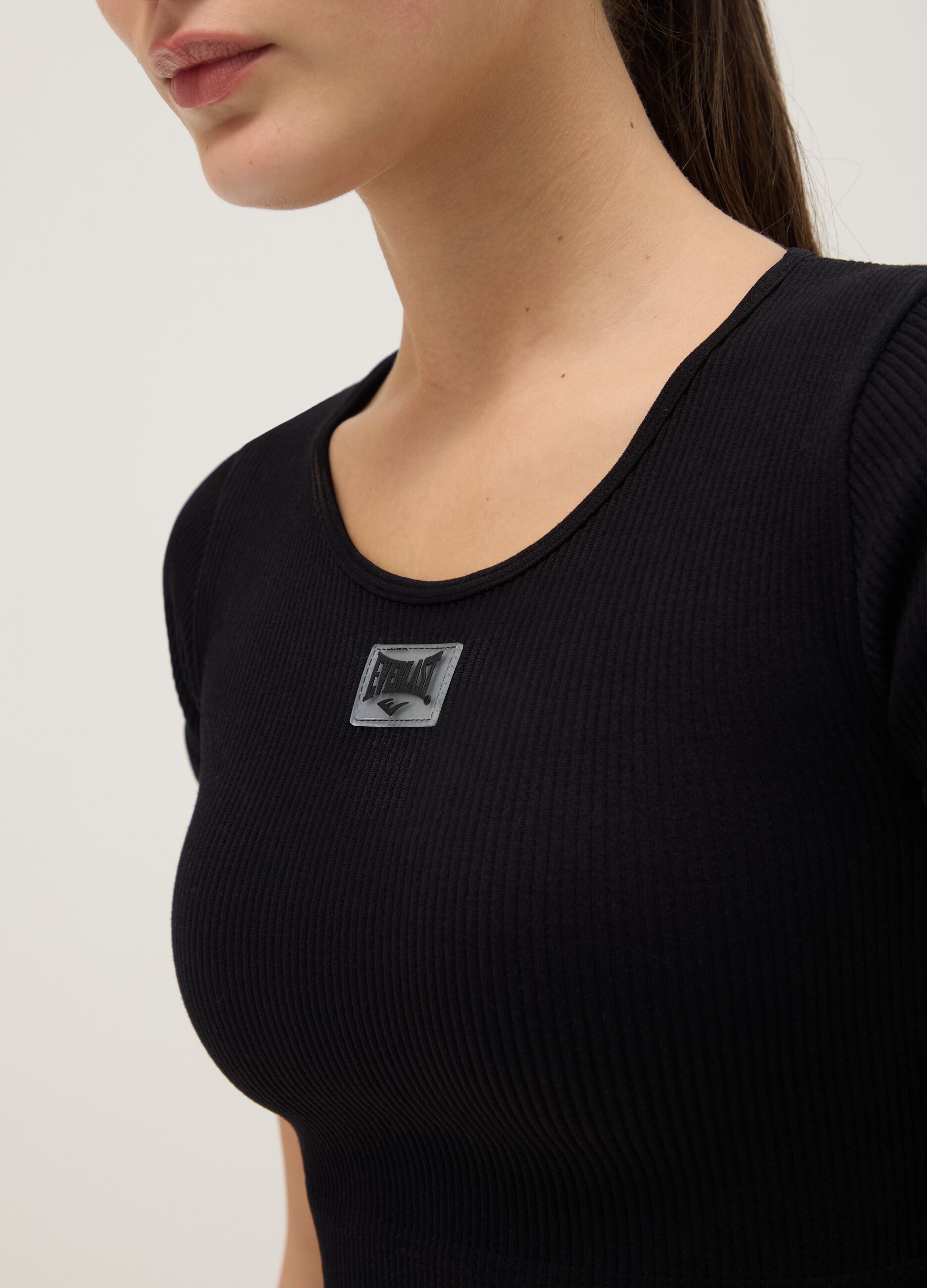 Black Boxy Fit Short Sleeve Sports T-shirt