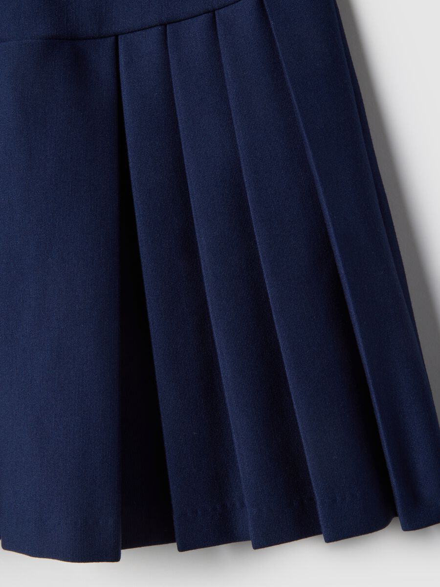 Blue viscose blend skirt in regular fit for girls_3