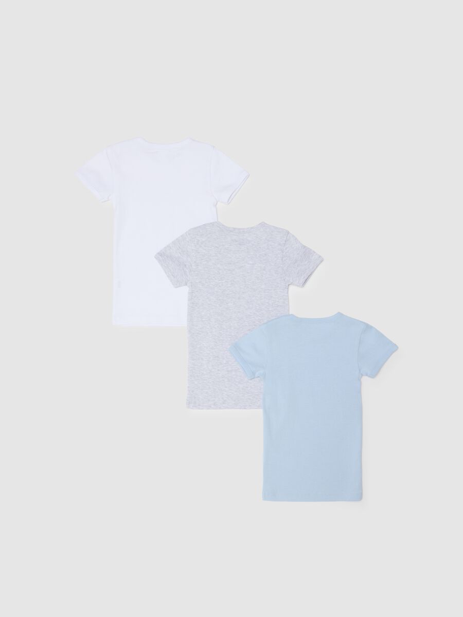 Pack of three multicolour regular fit newborn t-shirts in pure cotton_1