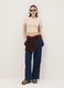 Beige ribbed fitted stretch-cotton T-shirt_1