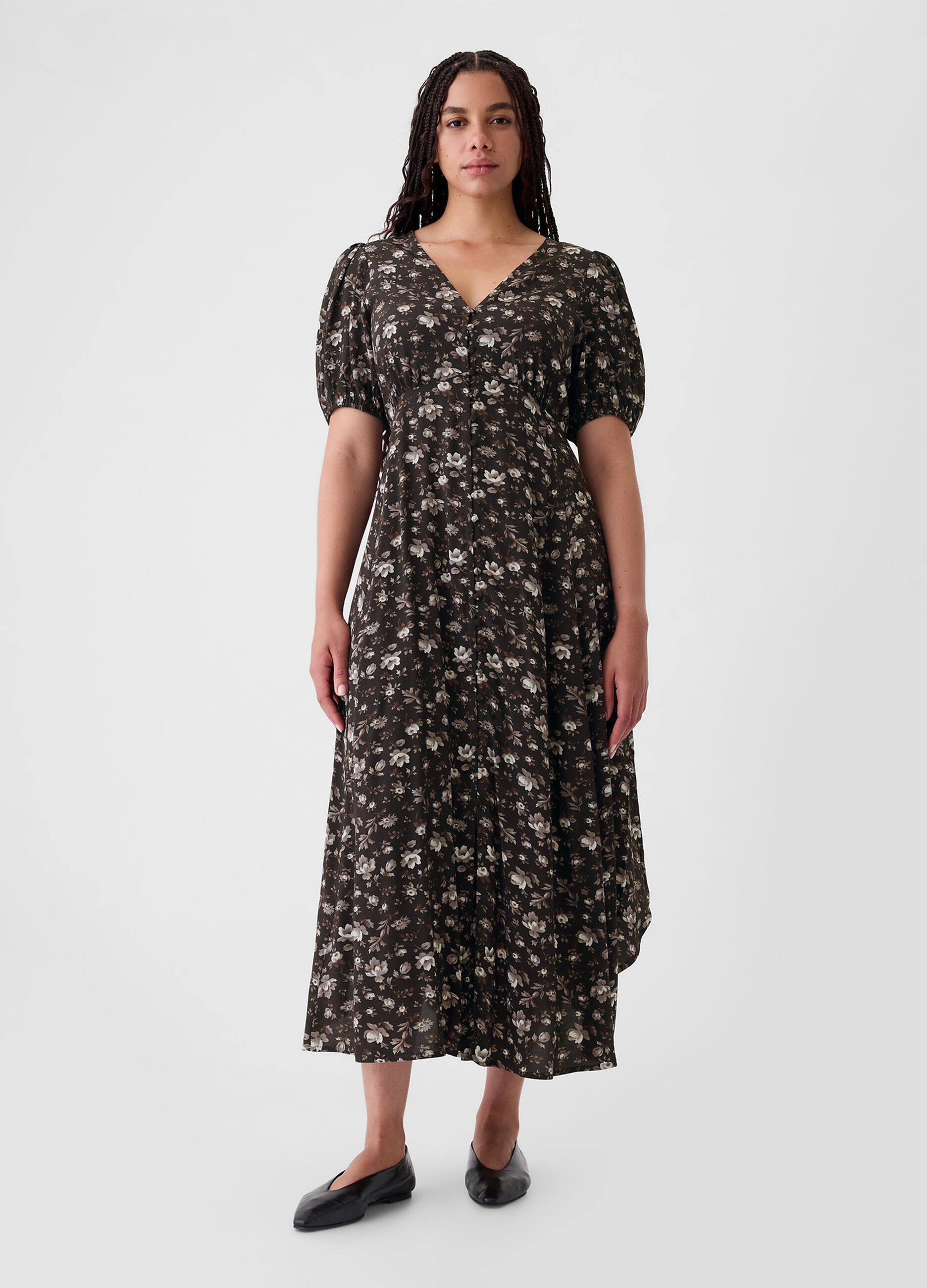 Long floral shirt dress