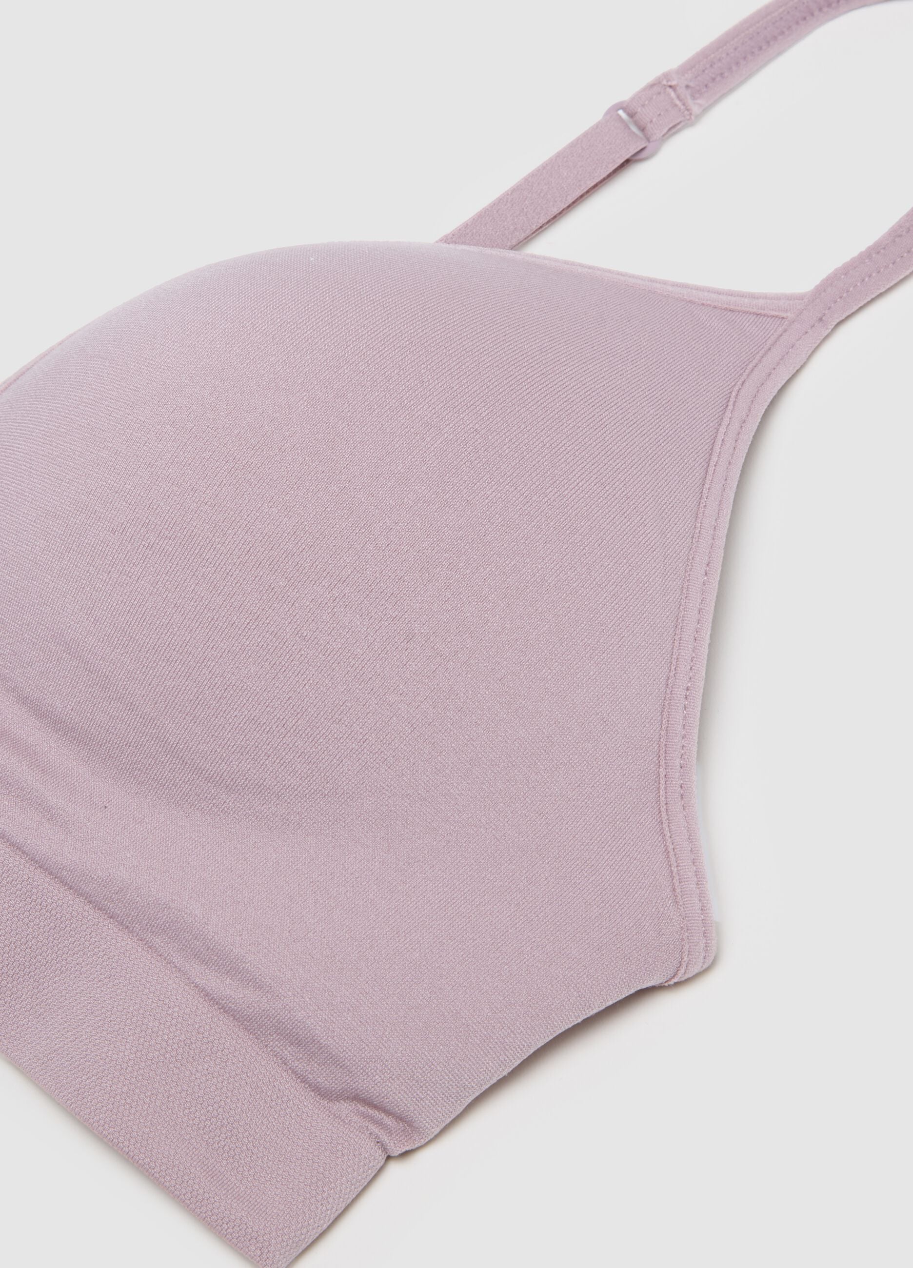 Stretchable purple microfiber bralette