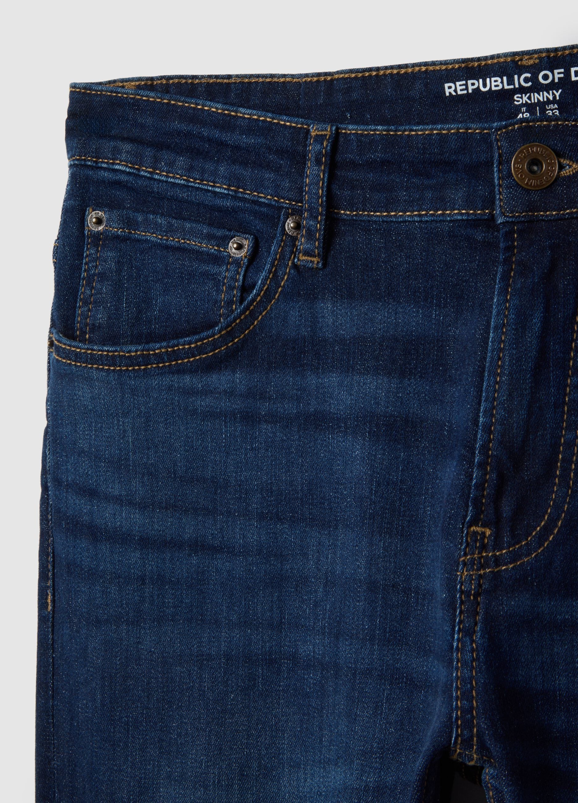 Blue skinny fit stretch cotton jeans