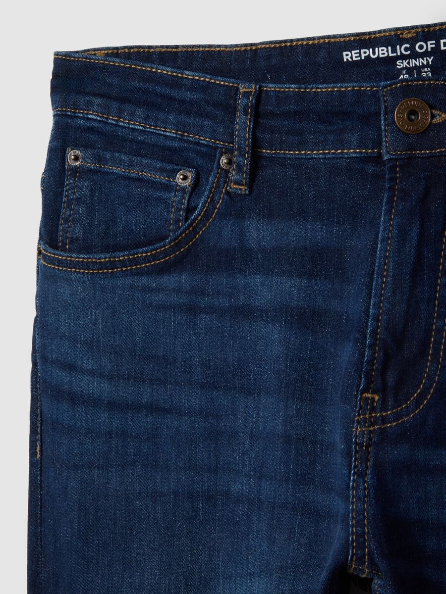 Blue skinny fit stretch cotton jeans_5
