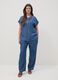 Pure Blue Lyocell Blouse Regular Fit with Mandarin Collar_1