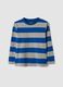 Multicoloured striped pure cotton crew-neck T-shirt for boys_0