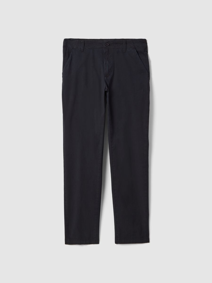 Black slim fit stretch cotton chino trousers_4
