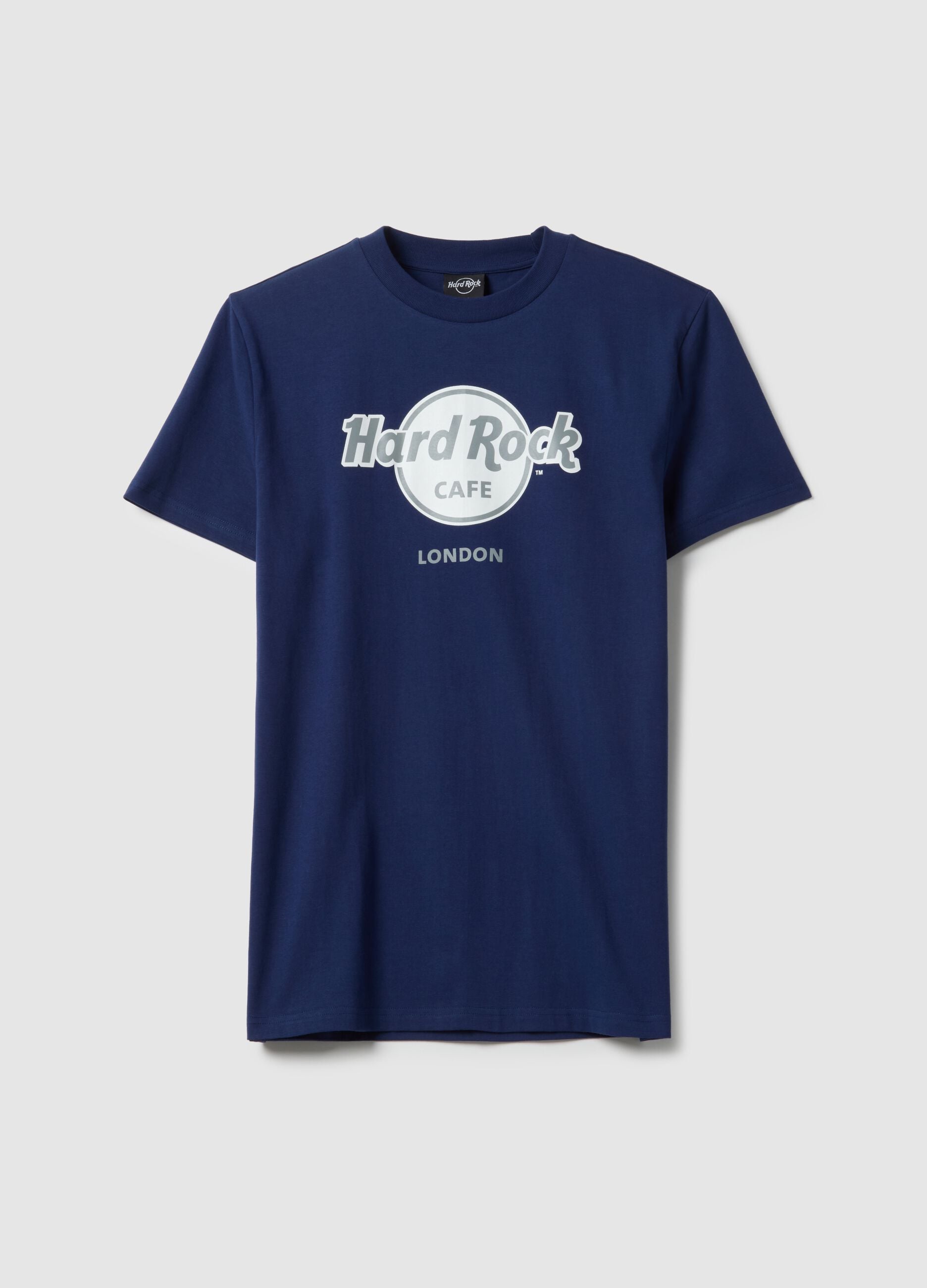 Blue Pure Cotton Regular Fit T-shirt with Hard Rock Cafe Logo