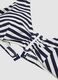 Blue and white striped triangle bikini top in stretch fabric_5