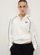 White Hooded Zip Cotton Blend Relaxed Fit Sweatshirt_0