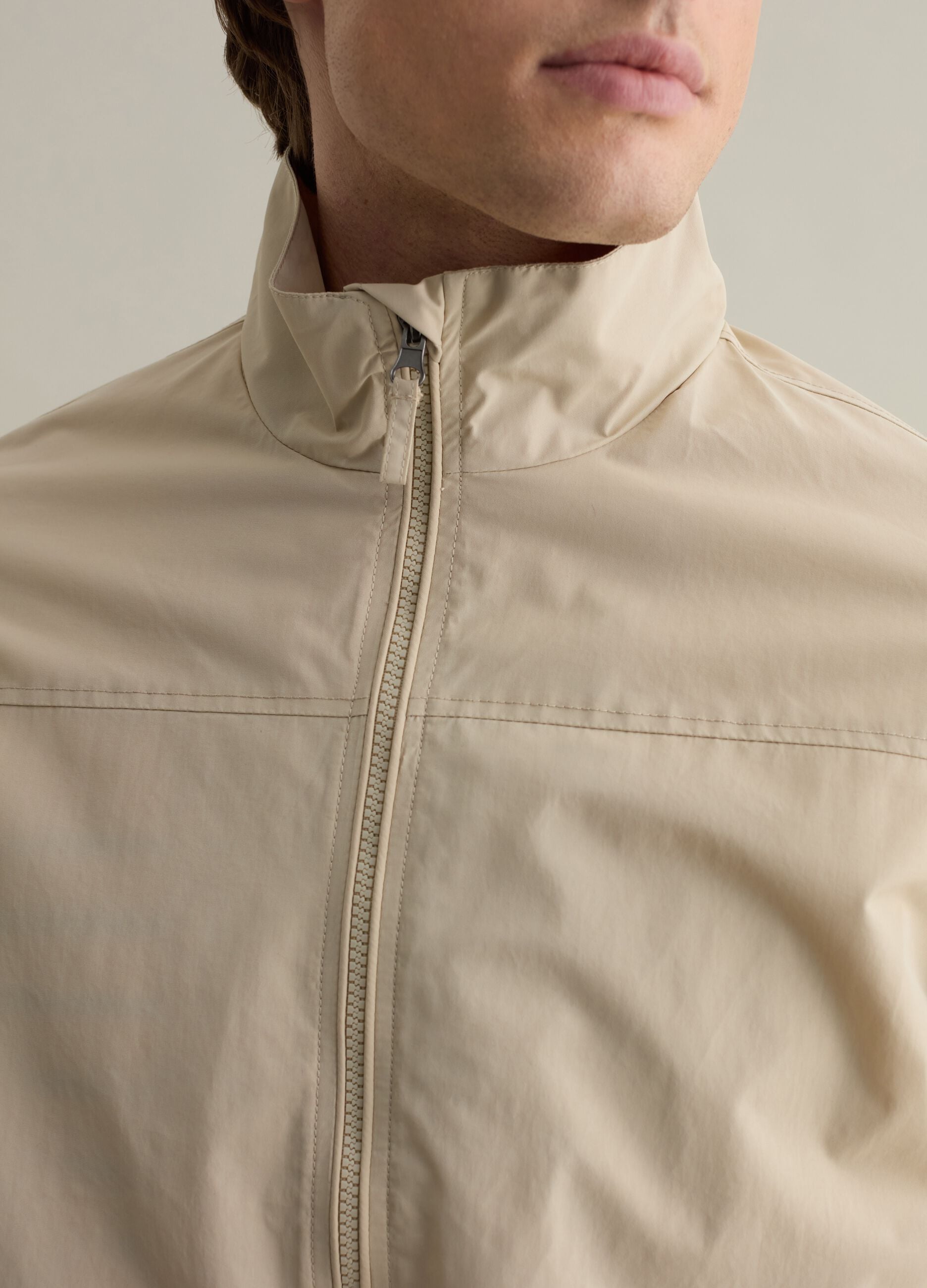 Full-zip bomber jacket with high neck