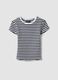 Girls&rsquo; fitted striped stretch-cotton T-shirt in multicolour_3