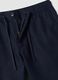 Blue pure linen Bermuda shorts with elasticated waist_5