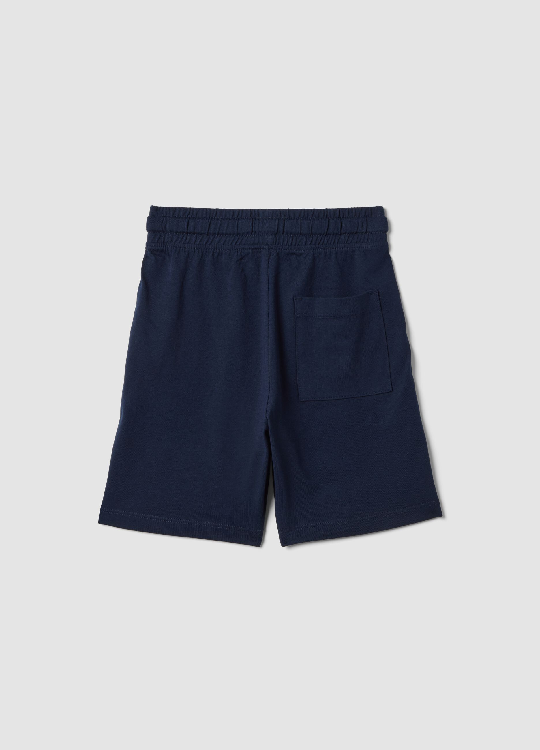 Boys' blue 100% cotton shorts, regular fit
