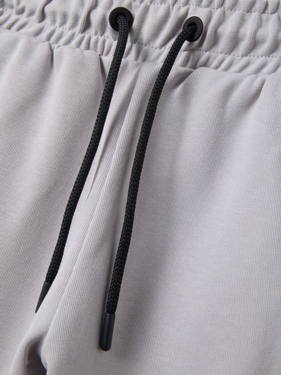 Grey cotton-blend bermuda shorts with elasticated waist_2