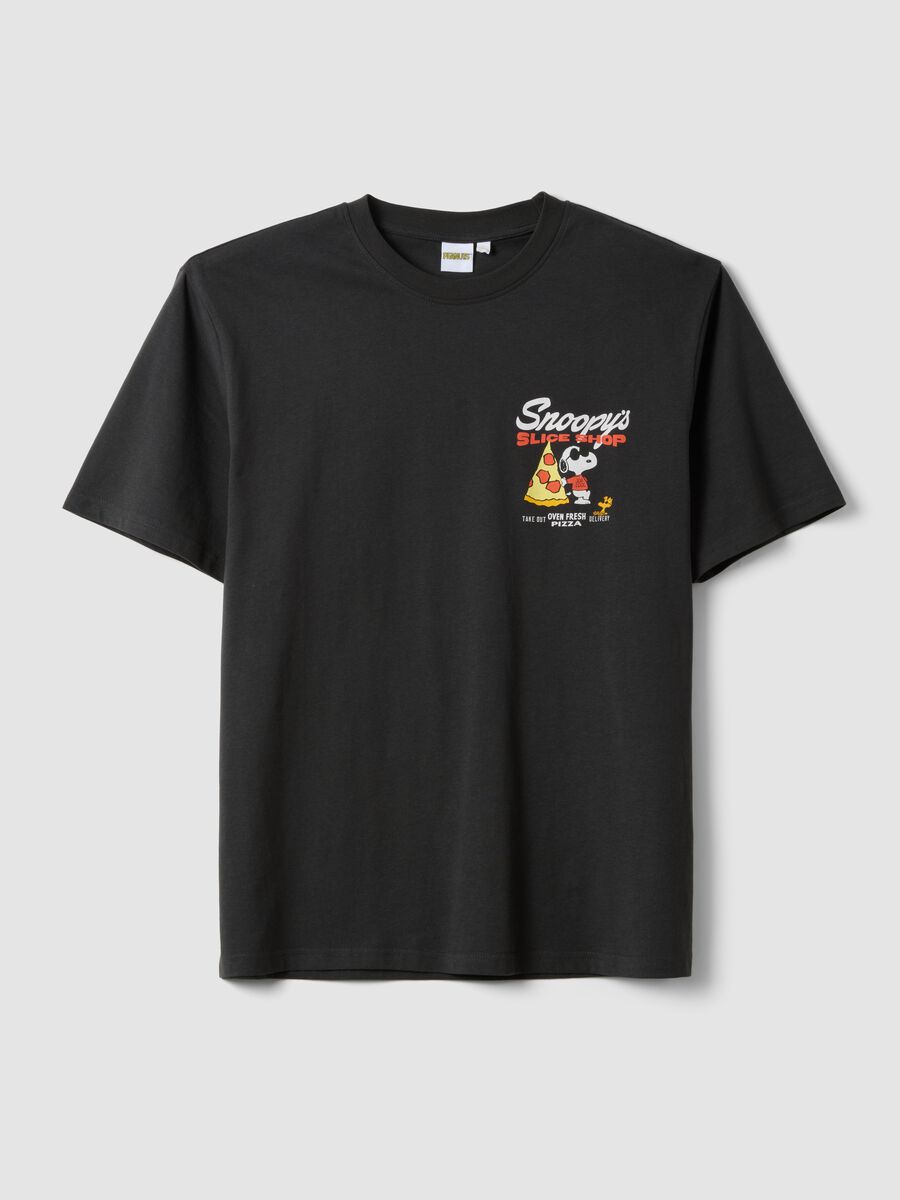 Grey pure cotton Peanuts printed T-shirt, relaxed fit_4