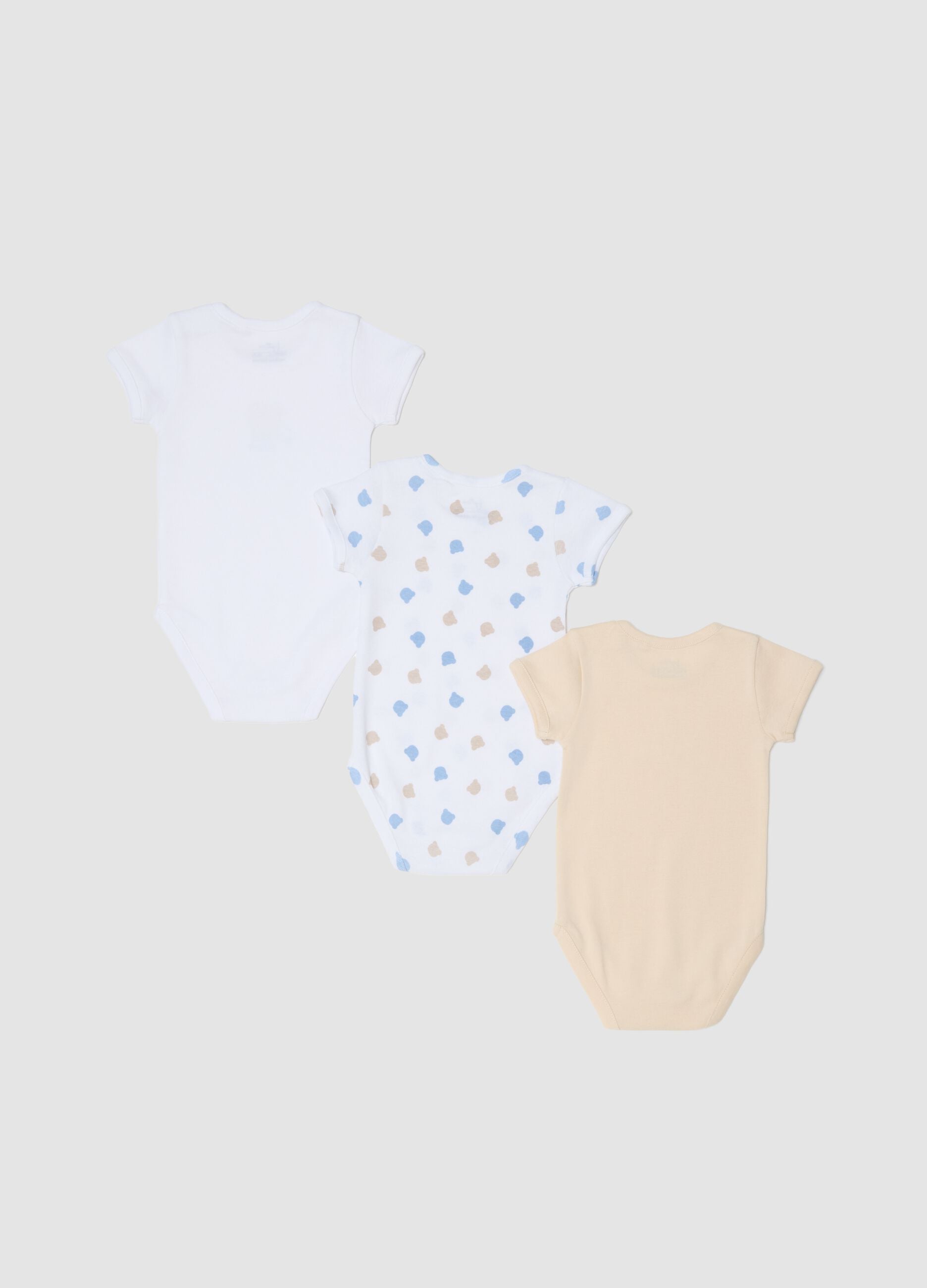 Newborn multicolour pure cotton bodysuit tripack with designs