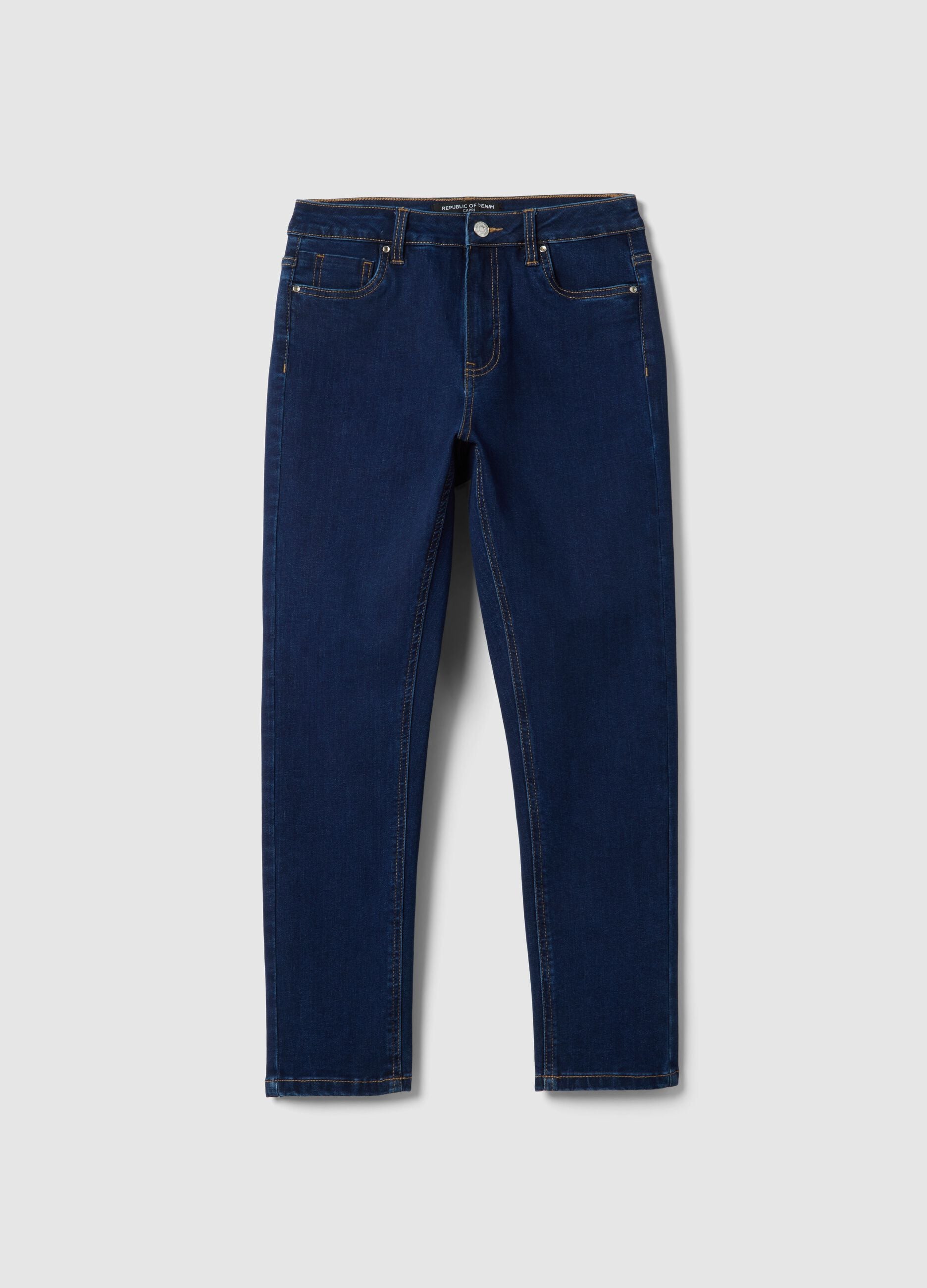 Blue skinny jeans in stretch cotton and viscose