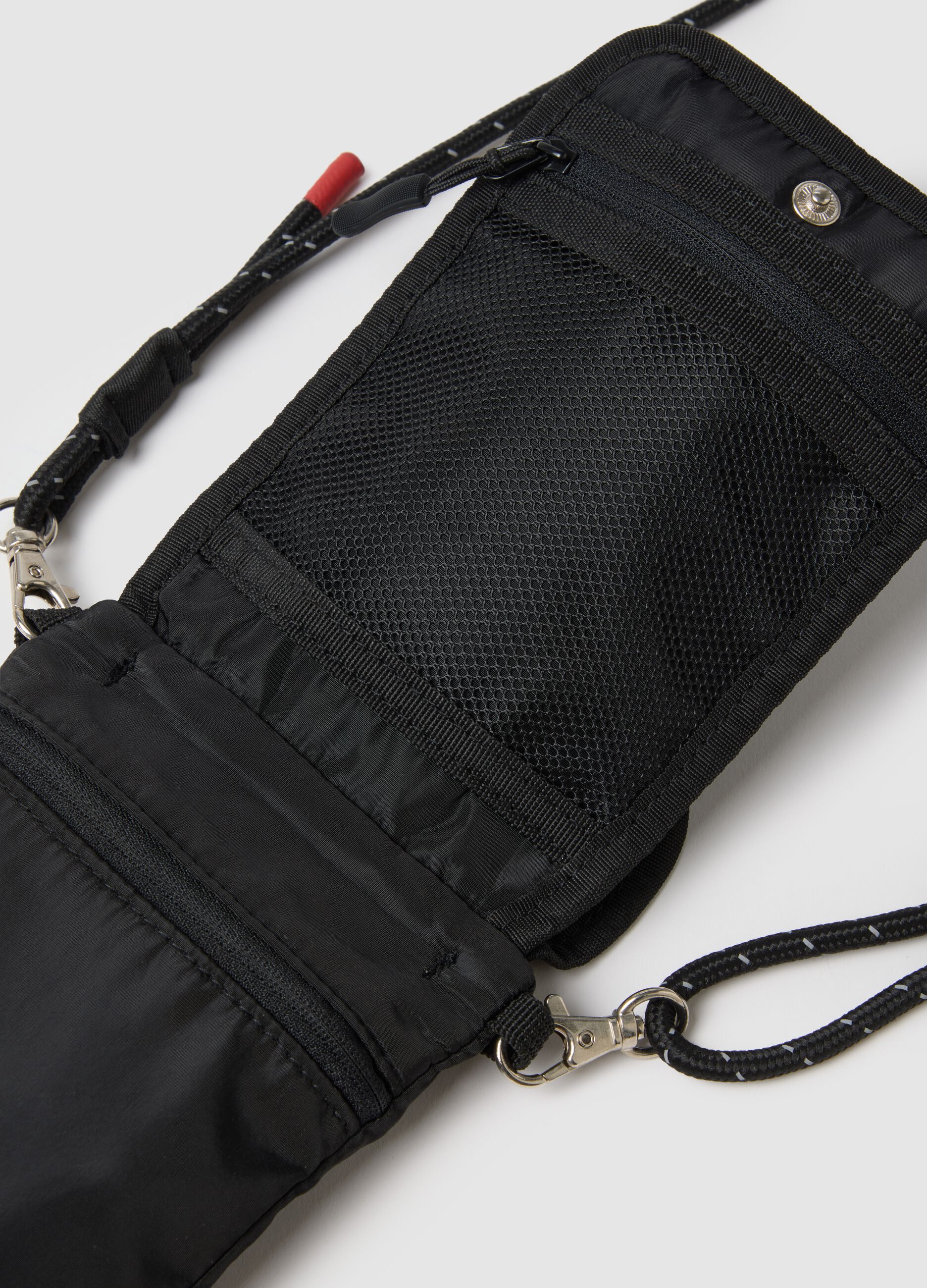 Black utility bag with shoulder strap