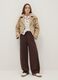 Beige cotton blend regular fit jacket with hood_0
