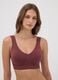 Brown stretch-fabric bra with removable padding_0