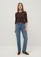 Brown stretchy cotton long sleeve regular fit shirt_1