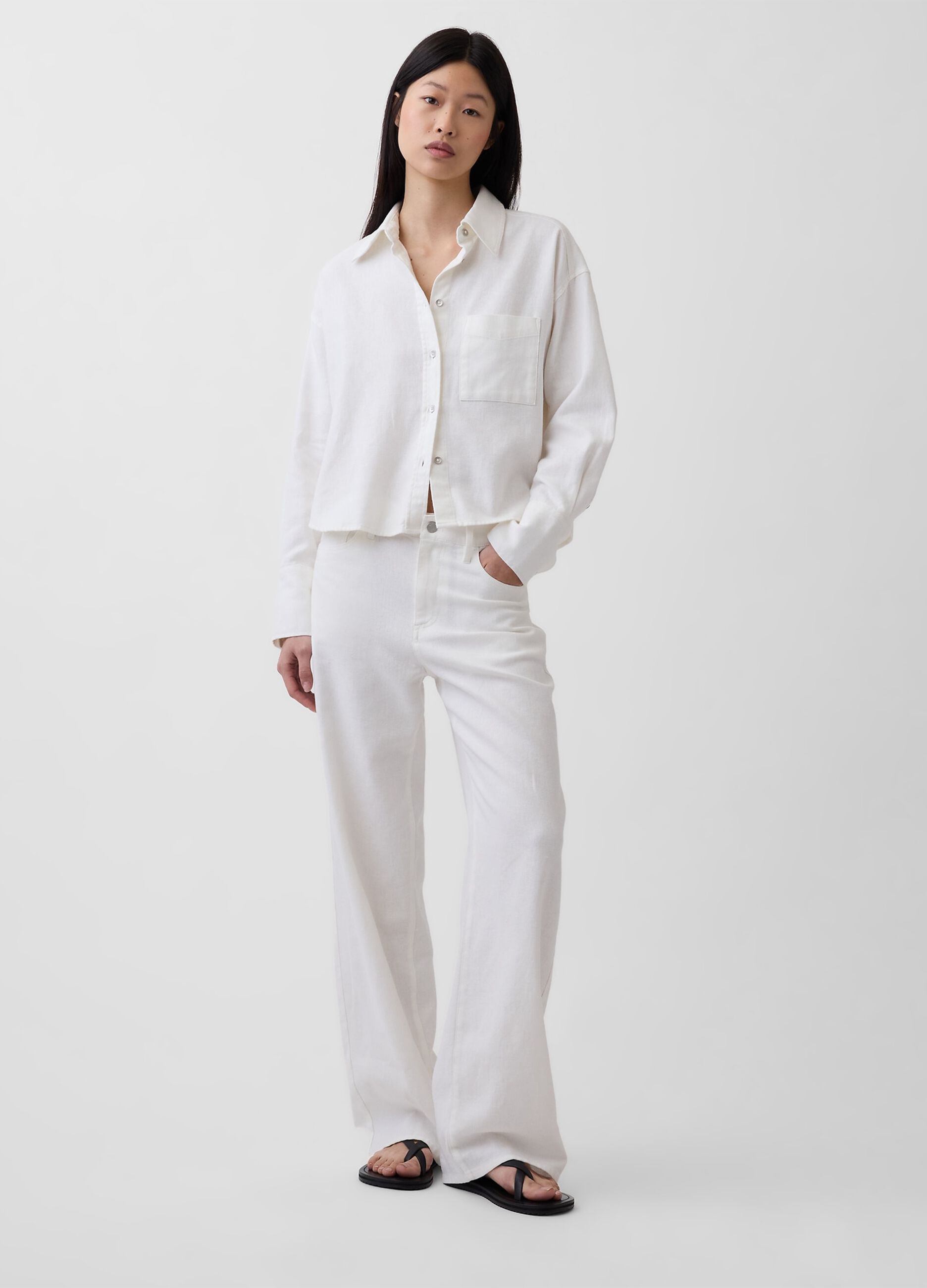 Pure cotton shirt with patch pocket