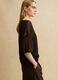 Brown oversized fit V-neck lyocell and linen blend sweater_0