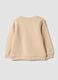 Felpa beige in puro cotone a girocollo e con stampa cuori per bimba_1