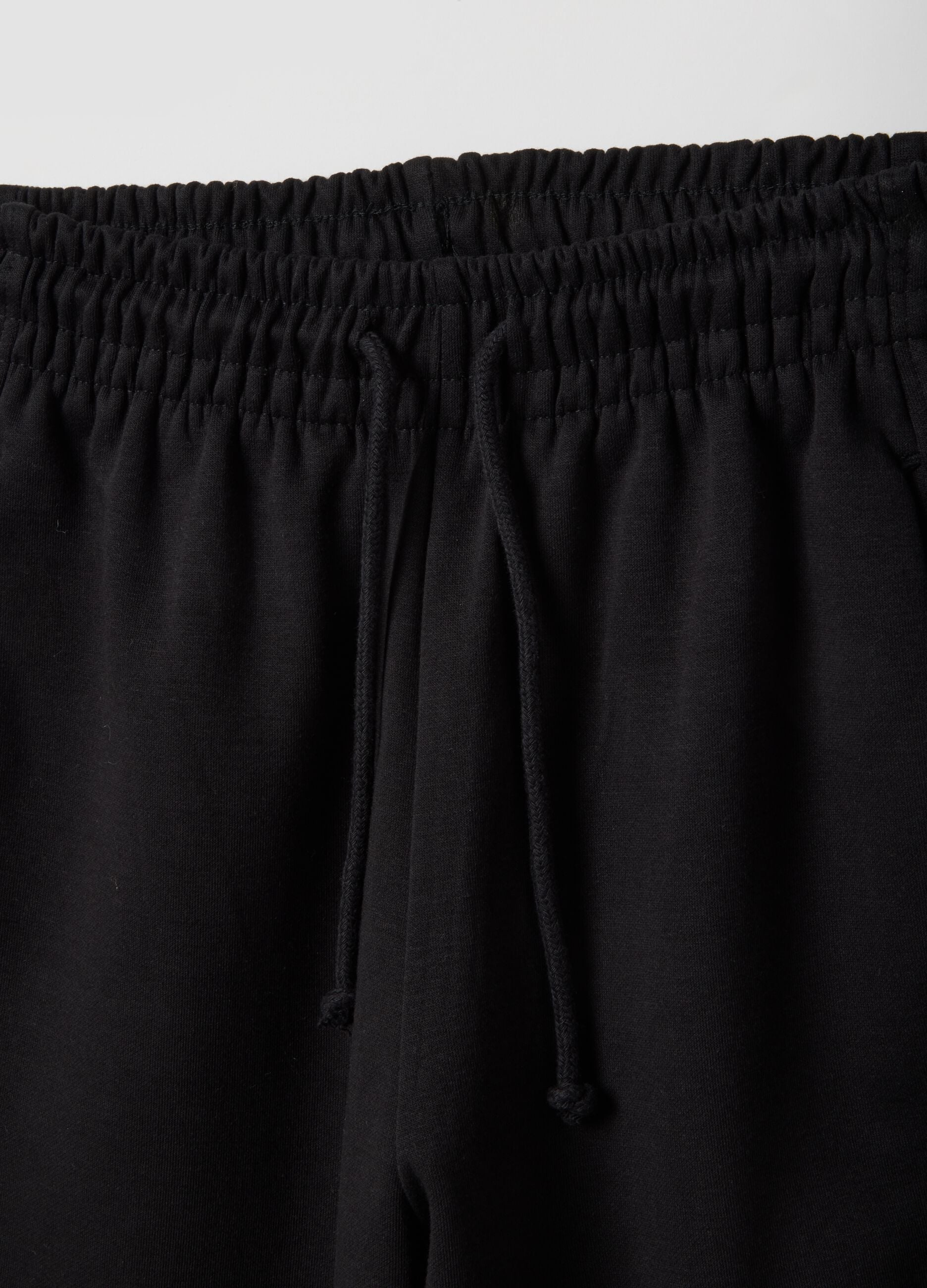 Baggy trousers in stretch cotton black