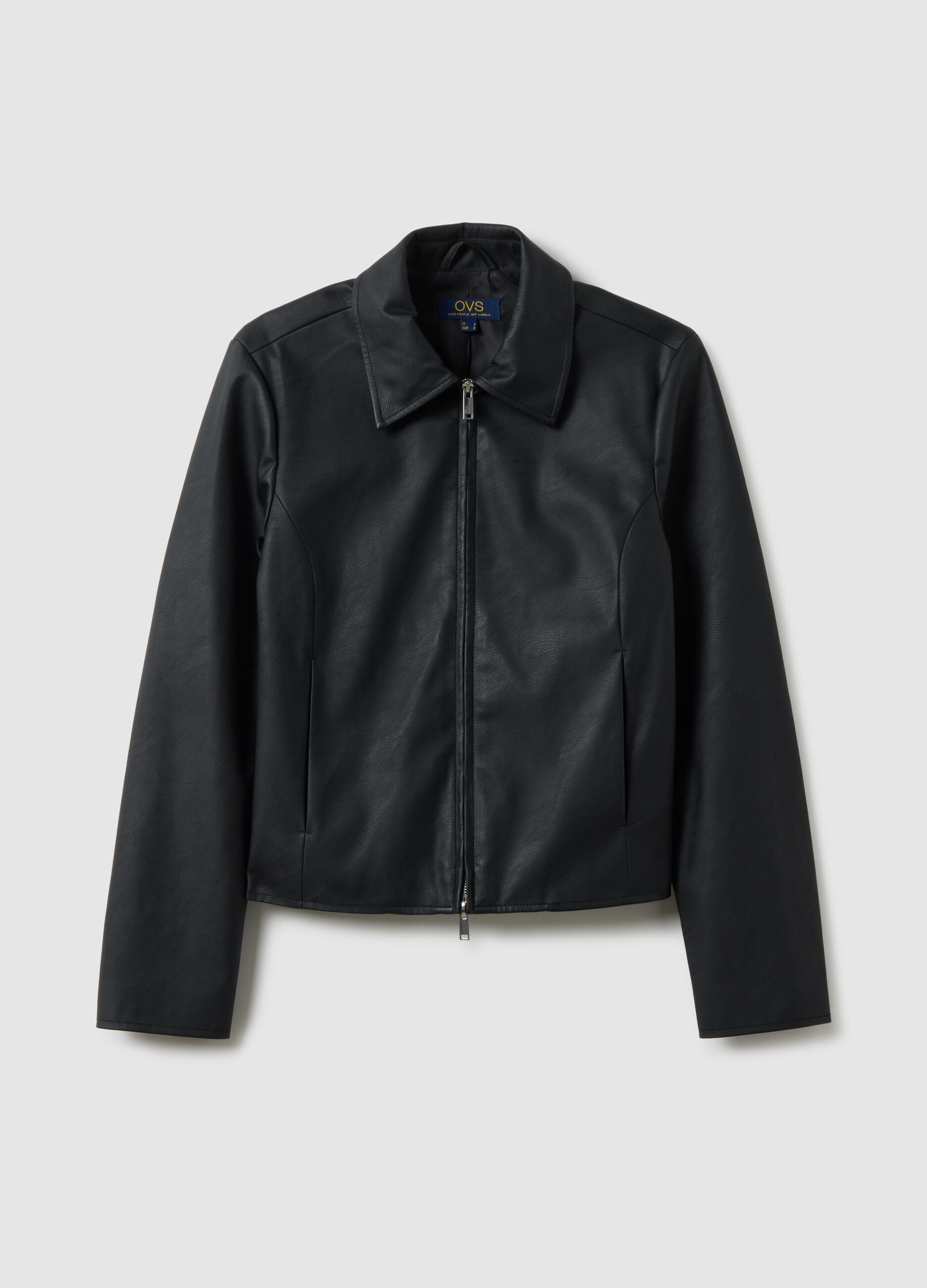 Black jacket regular fit full zip