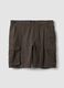 Brown pure cotton regular-fit cargo shorts_4